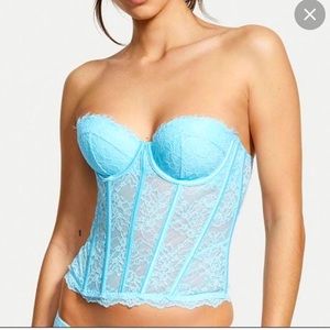 Victoria secret nwt corset baby blue XL